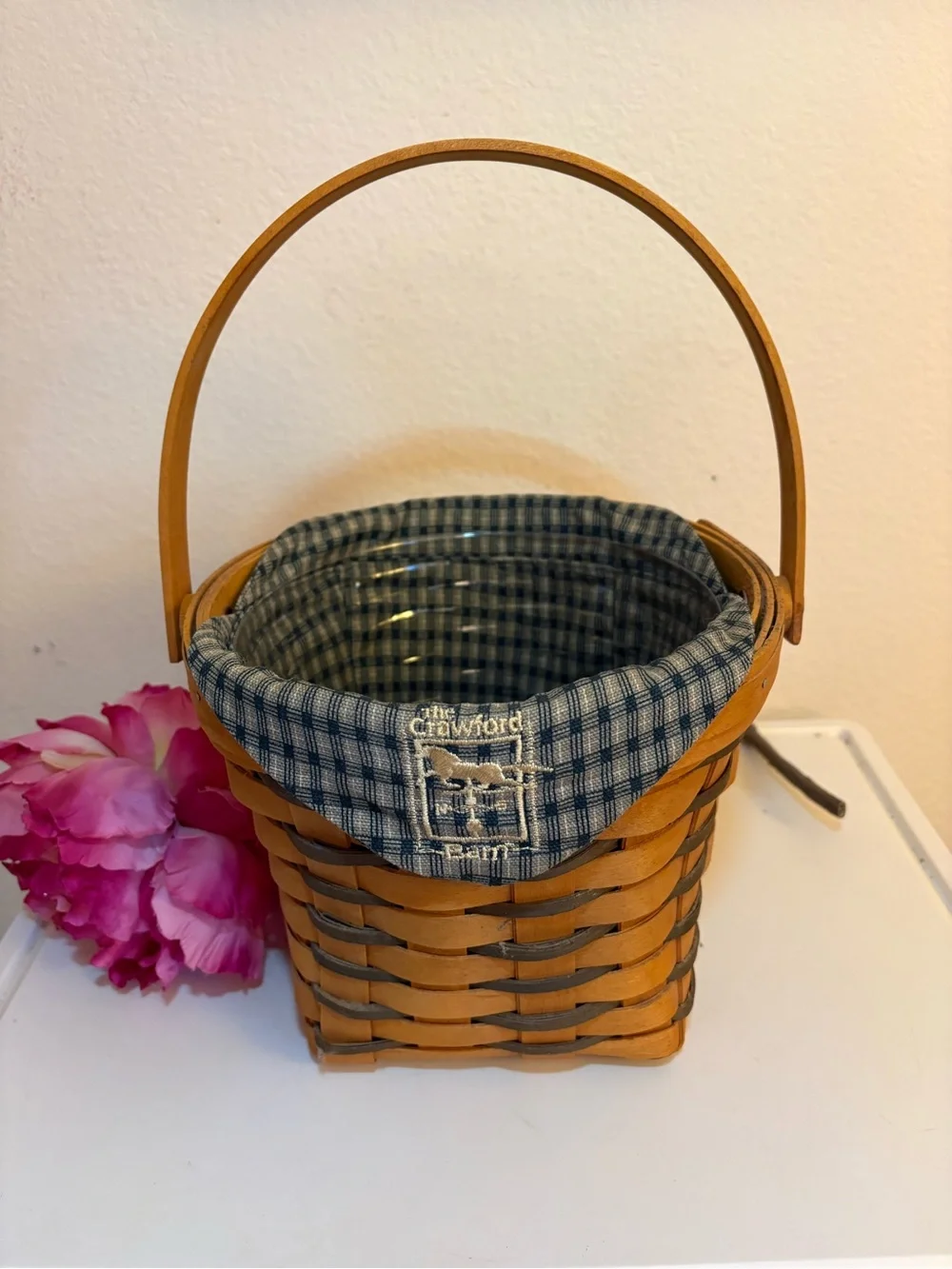 Vintage Longaberger 1998 Crawford Barn Homestead Basket, Liner & Protector